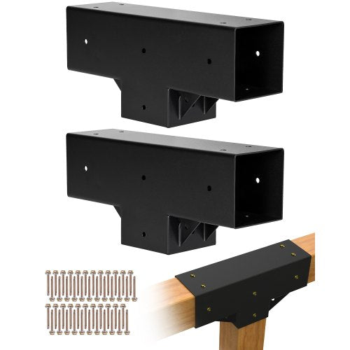 4x4 Inch Pergola Bracket Kit Internal 3.5x3.5 3 Way Woodworking Post DIY 2 Pcs | EU