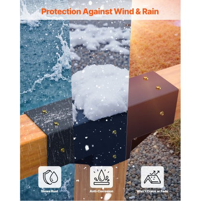 4x4 Inch Pergola Bracket Kit Internal 3.5x3.5 3 Way Woodworking Post DIY 4 Pcs | EU