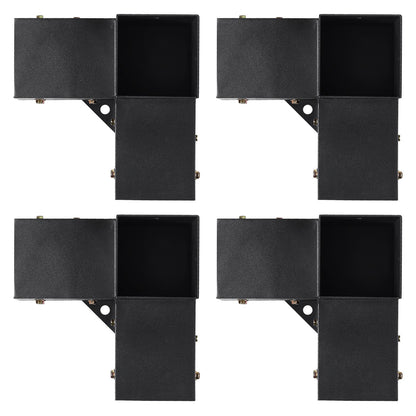 Pergola Bracket Kit 4''x4'', Innerstorlek 3,6"x3,6 4st 3-vägs Heavy Duty Hörnfäste Woodworks DIY Stolp Base Kit, Enkel installation Träbalkar för lusthus, Pergola för uteplats, timmerstuga Utomhuspergola hårdvara