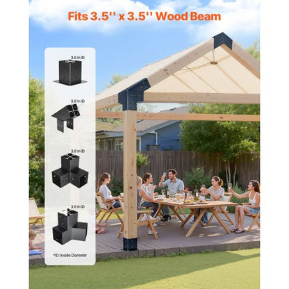 4x4 Inch Pergola Bracket Kit Inner 3.5x3.5 3 and 4 Way Brackets for Pavilion | EU