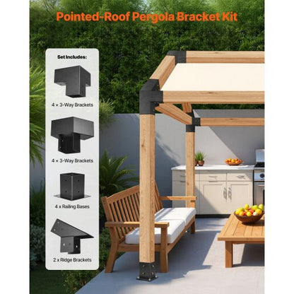 4x4 Inch Pergola Bracket Kit Inner 3.5x3.5 3 and 4 Way Brackets for Pavilion | EU