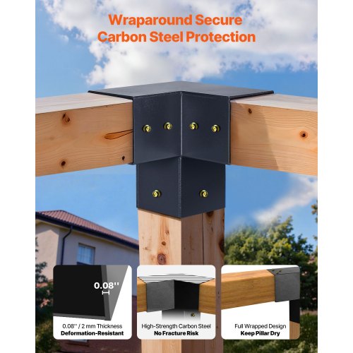 4x4 Inch Pergola Bracket Kit Inner 3.5x3.5 3 and 4 Way Brackets for Pavilion | EU