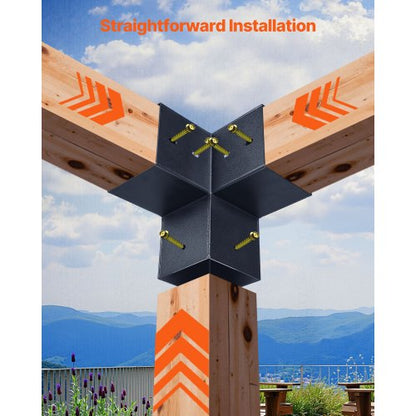 4x4 Inch Pergola Bracket Kit Inner 3.5x3.5 3 and 4 Way Brackets for Pavilion | EU