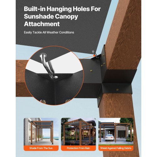 6x6 inch pergola bracket interior 5.5x5.5 3-way brackets 4 pcs with 4 bases | EU