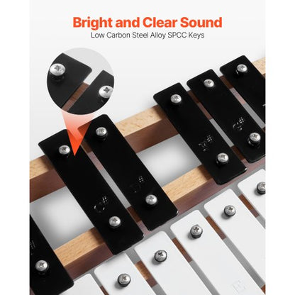 Klockspel Xylofon, 27 Noter, Professionellt Xylofon Slagverksinstrument, Med Metalltangenter, Inkluderar 4 Hammaror, Bärväska, Nybörjarinstrument För Vuxna Och Barn Musikundervisning |  EU