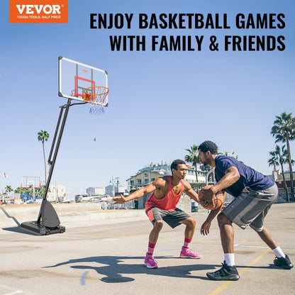 Basketbåge, 7,6-10 fot justerbar höjd bärbart ryggbrädesystem, 50 tums basketbåge och mål, barn och vuxna basketset med hjul, stativ och fyllbar bas, för utomhus/inomhus