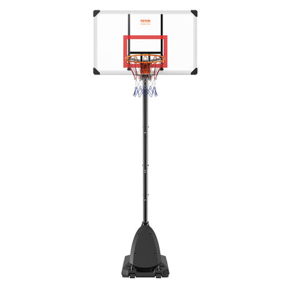Basketbåge, 7,6-10 fot justerbar höjd bärbart ryggbrädesystem, 50 tums basketbåge och mål, barn och vuxna basketset med hjul, stativ och fyllbar bas, för utomhus/inomhus