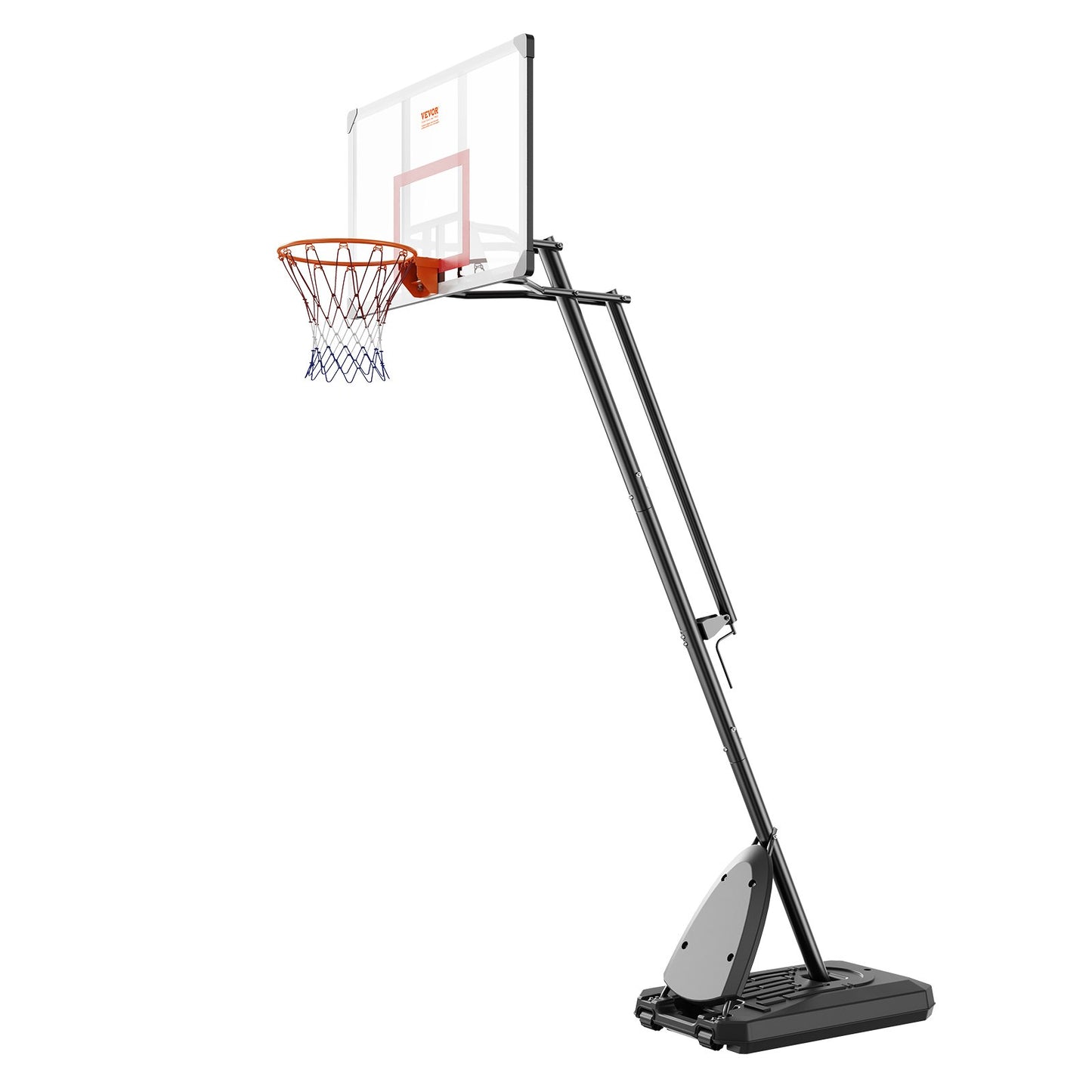 Basketbåge, 7,6-10 fot justerbar höjd bärbart ryggbrädesystem, 50 tums basketbåge och mål, barn och vuxna basketset med hjul, stativ och fyllbar bas, för utomhus/inomhus