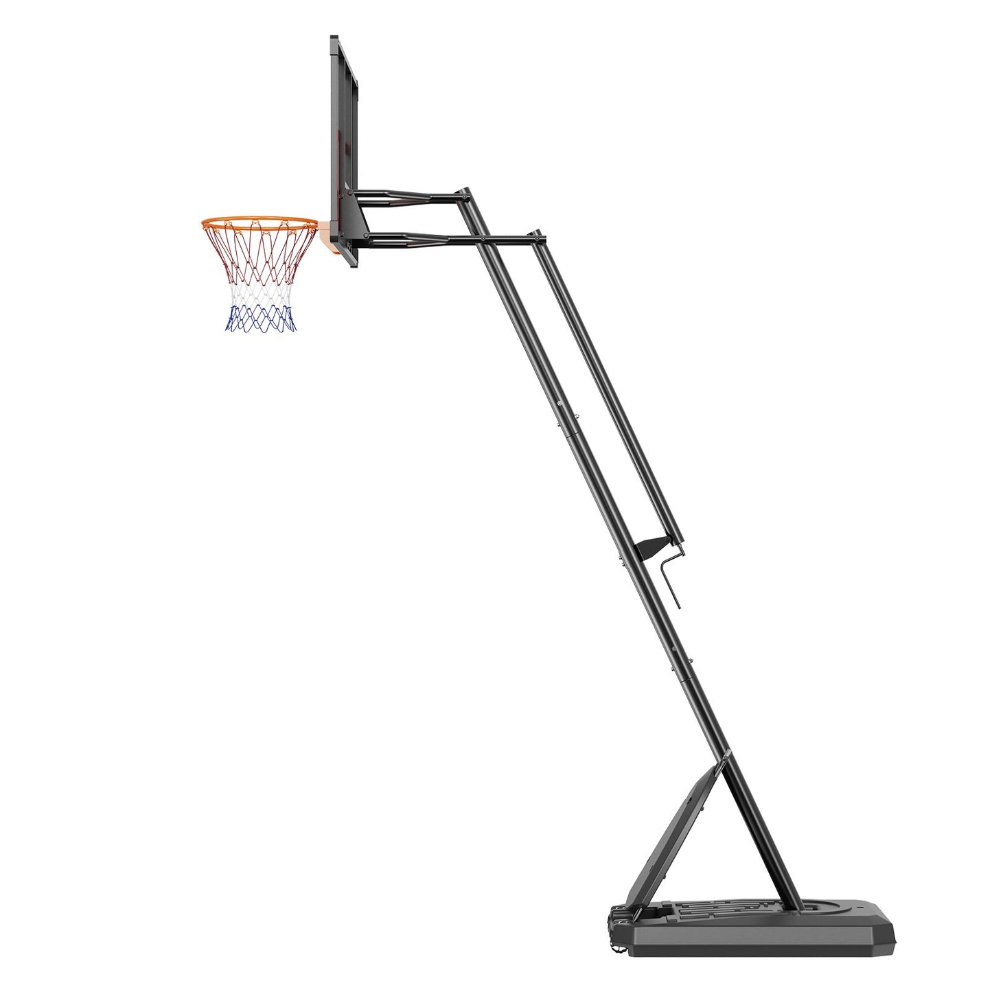 Basketbåge, 7,6-10 fot justerbar höjd bärbart ryggbrädesystem, 50 tums basketbåge och mål, barn och vuxna basketset med hjul, stativ och fyllbar bas, för utomhus/inomhus