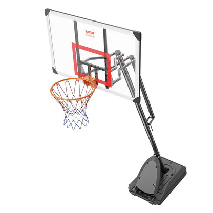Basketbåge, 7,6-10 fot justerbar höjd bärbart ryggbrädesystem, 50 tums basketbåge och mål, barn och vuxna basketset med hjul, stativ och fyllbar bas, för utomhus/inomhus