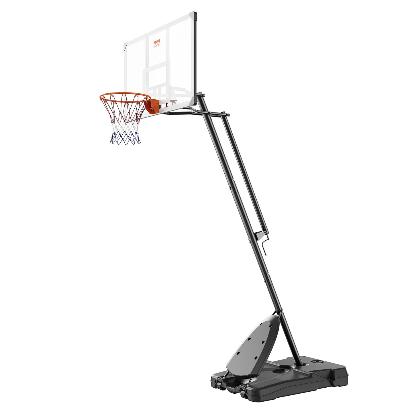 Basketbåge, 7,6-10 fot justerbar höjd bärbart ryggbrädesystem, 54 tums basketbåge och mål, barn och vuxna Basketset med hjul, stativ och fyllbar bas, för utomhus/inomhus