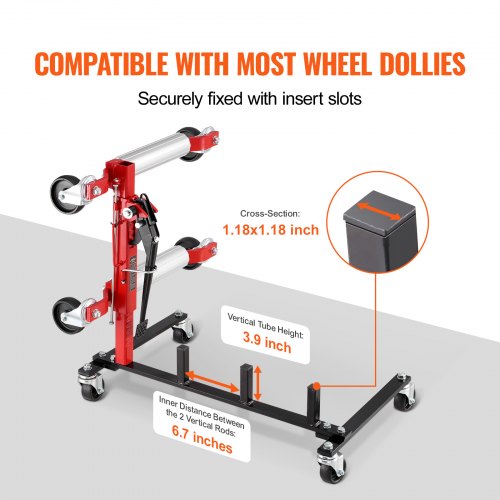 Car Dolly Rack Hydraulisk Trolley Jack Stativ Organizer 4-Dolly Kapacitet |  EU