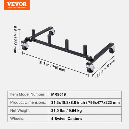 Car Dolly Rack Hydraulisk Trolley Jack Stativ Organizer 4-Dolly Kapacitet |  EU