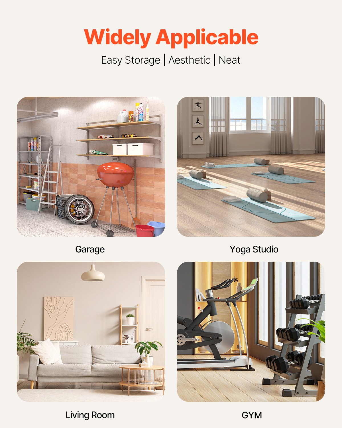 Home Gym Träningsutrustning Organizer Yogamatta Förvaring Viktställ Hantel