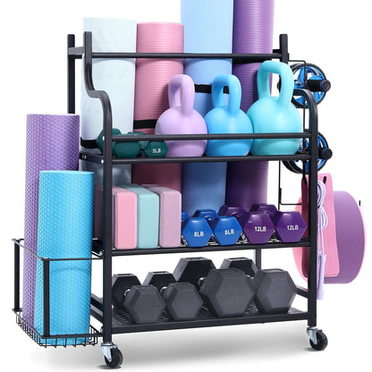 Home Gym Träningsutrustning Organizer Yogamatta Förvaring Viktställ Hantel