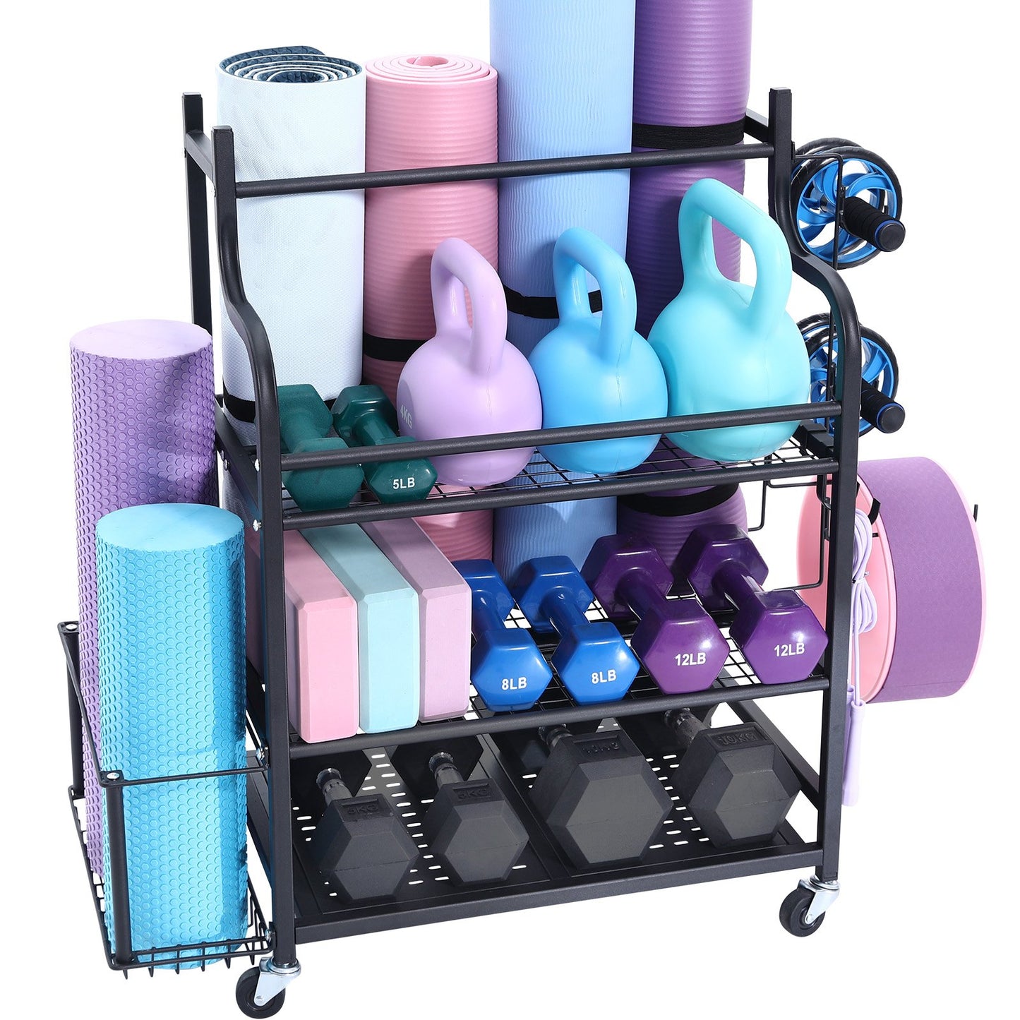 Home Gym Träningsutrustning Organizer Yogamatta Förvaring Viktställ Hantel