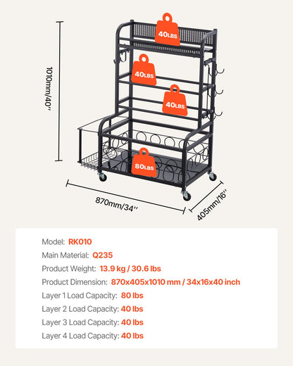 Home Gym Exercise Equipment Organizer Yoga Mat Storage Weight Rack Dumbbell