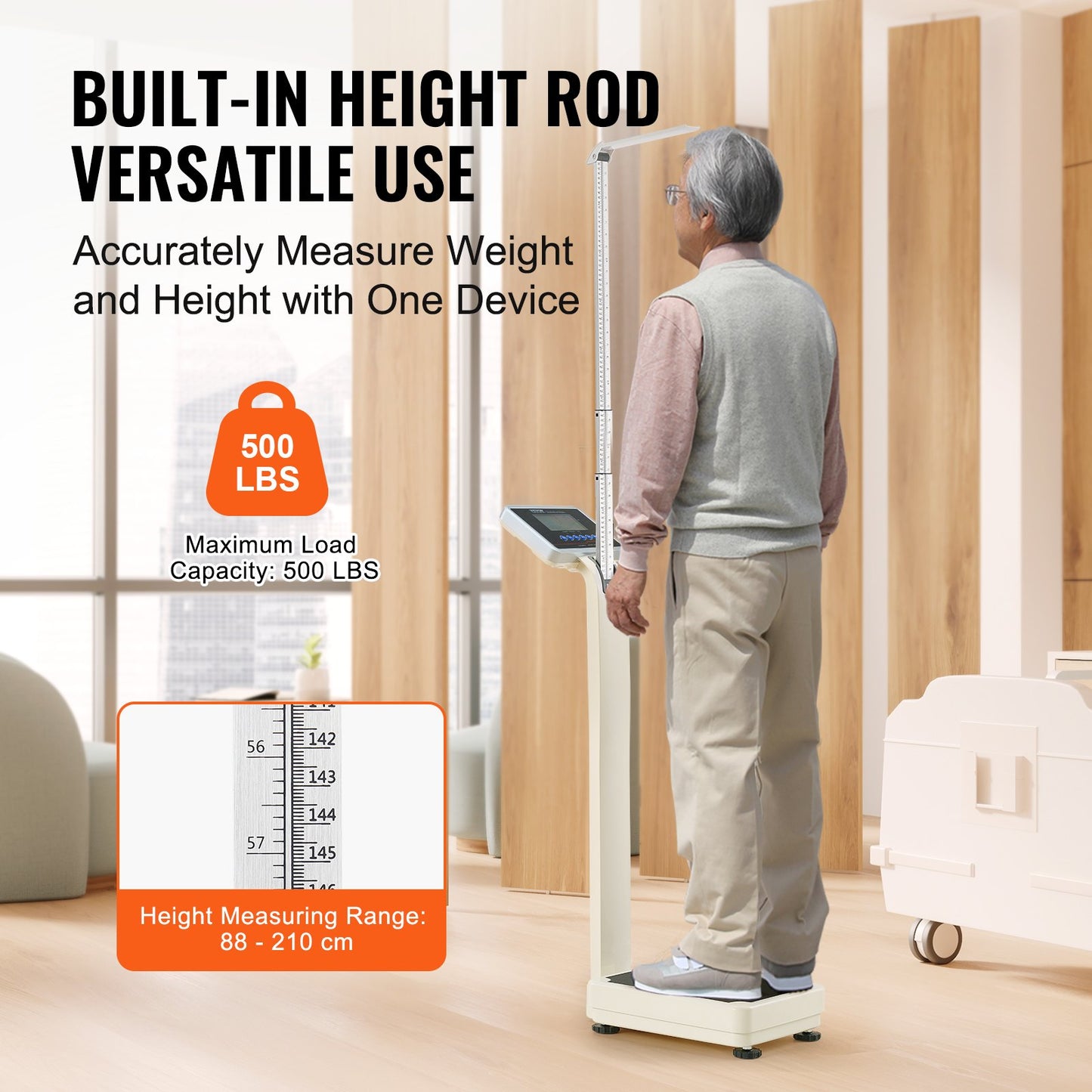 Medical Digital Våg Professionell Läkare Våg för Vikt Höjd 500LB