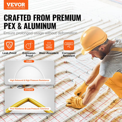 PEX-AL-PEX-rör, 82 fot, 5/8'' Diameter Aluminium-plastkompositrör Syrgasbarriär Strålande golv PEX-rör, 0,08'' Tjocklek Strålningsvärme Golv VVS 25M inre aluminiumlager PEX-rörrör