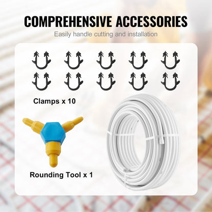 PEX-AL-PEX Pipe, 164 Feet, 0.79'' Diameter Aluminum-Plastic Composite Pipe Oxygen Barrier Radiant Floor PEX Pipe, 0.08'' Thickness Radiant Heat Floor Plumbing Inner Aluminum Layer PEX Pipe Tube