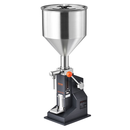 Manual Liquid Filling Machine, 5-50ml Bottle Filler, Adjustable Bottle Filling Machine, Stainless Steel Liquid Filler with Container for Milk Water Juice Essential Oil Shampoo Cosmetic Honey