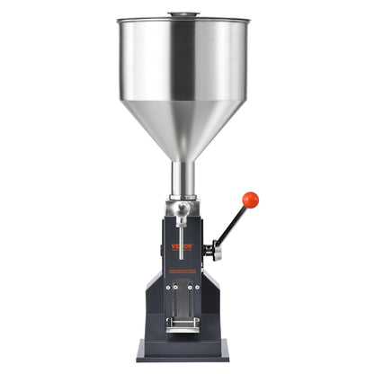 Manual Liquid Filling Machine, 5-50ml Bottle Filler, Adjustable Bottle Filling Machine, Stainless Steel Liquid Filler with Container for Milk Water Juice Essential Oil Shampoo Cosmetic Honey