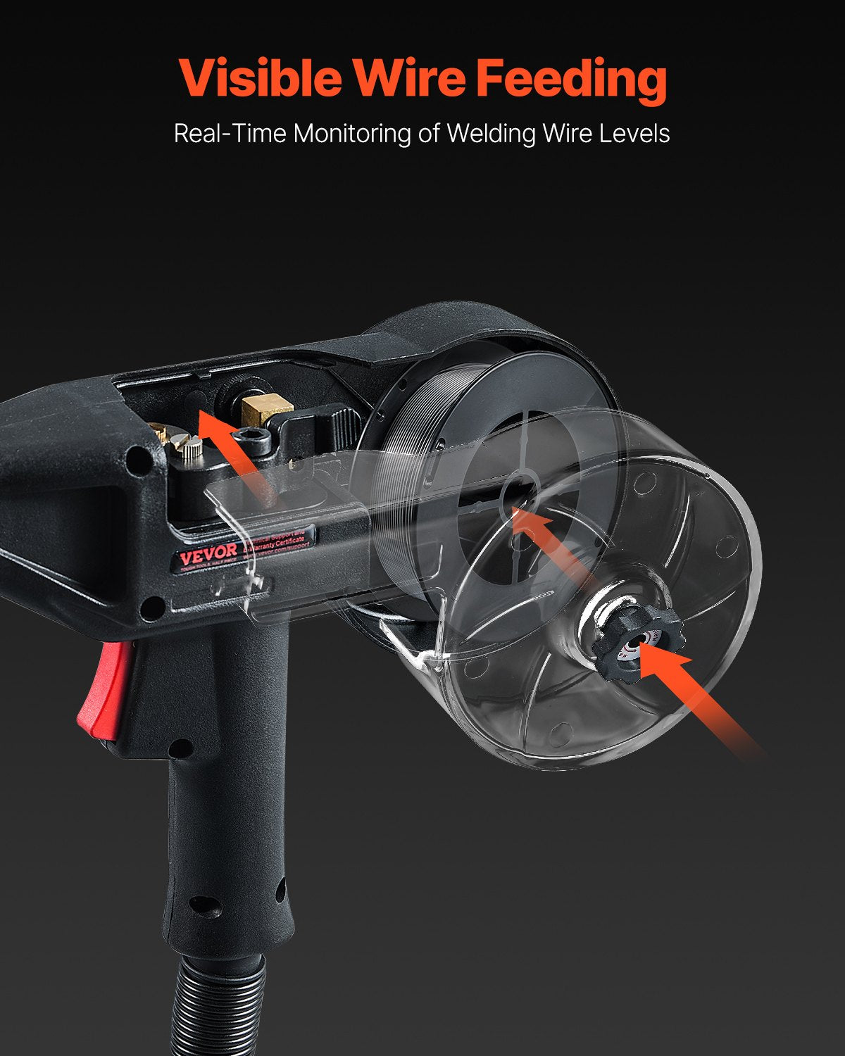 200 Amp Spool Gun with 10FT Cable Suitable for 0.030" 0.035" Welding Wires