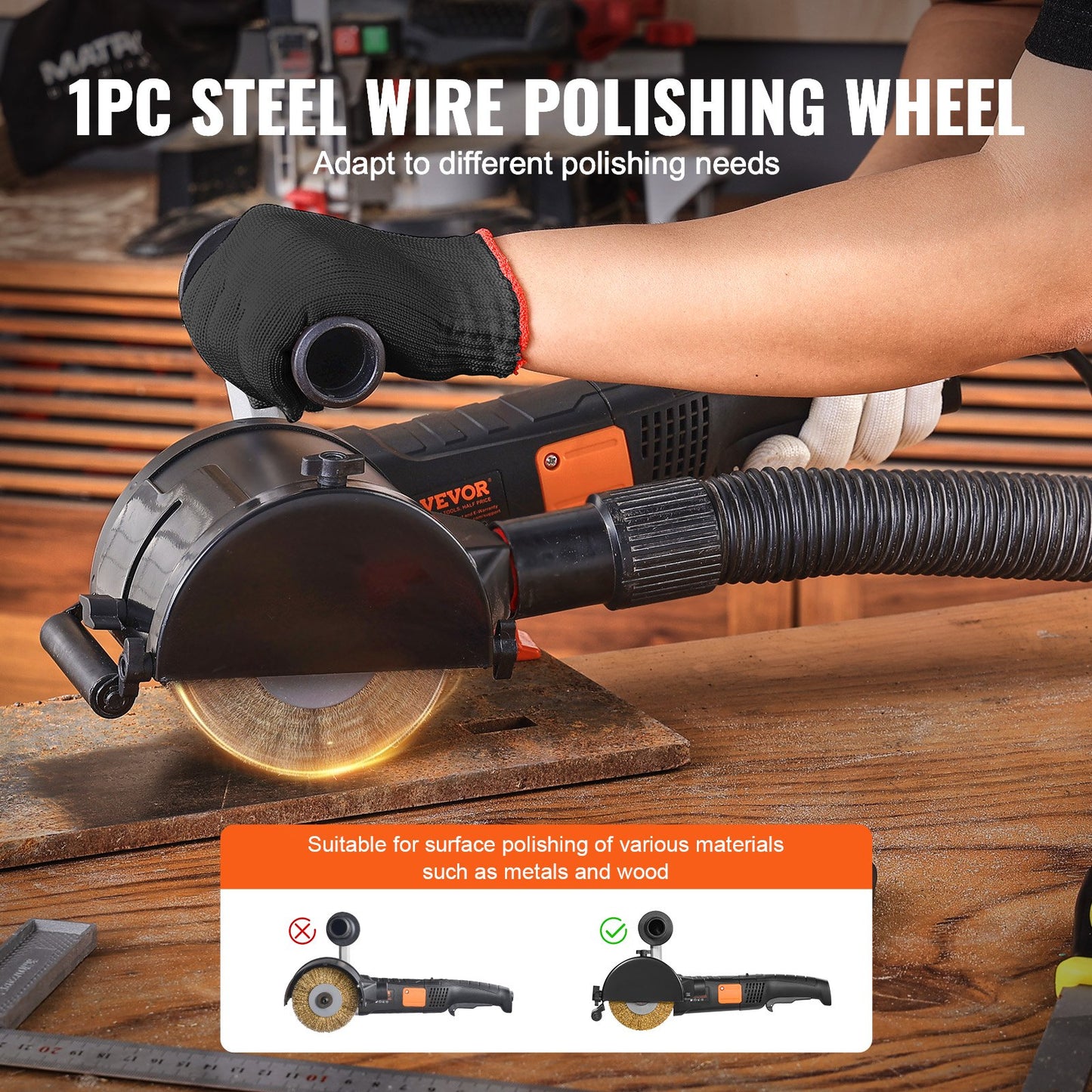 Polishing Polisher 1300W 6-Speed Electric Metal Polisher