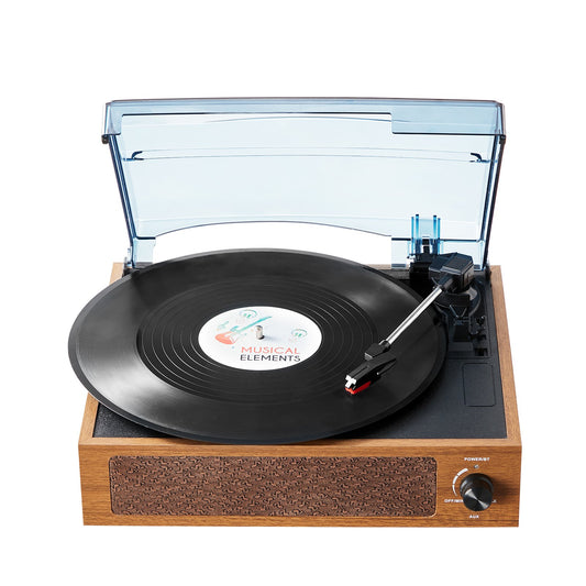 Bluetooth Vinyl skivspelare 3-hastighets bältesdrivna skivspelare 3W högtalare