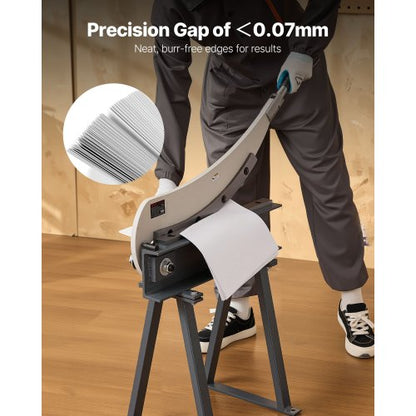 Giljotinsax, 500 mm bäddbredd bänkskärare, manuell handplåtsax för metallplåtbearbetning, med Q235-material, hög precision, stativ, för kretskort, aluminium, stål, koppar, plast |  EU