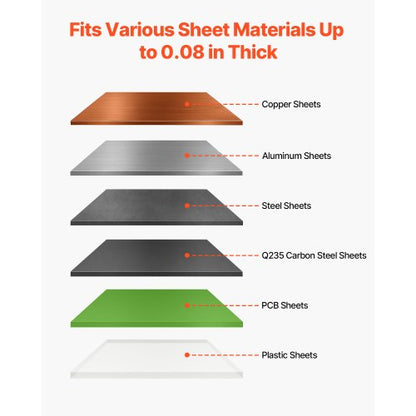 Giljotinsax, 500 mm bäddbredd bänkskärare, manuell handplåtsax för metallplåtbearbetning, med Q235-material, hög precision, stativ, för kretskort, aluminium, stål, koppar, plast |  EU