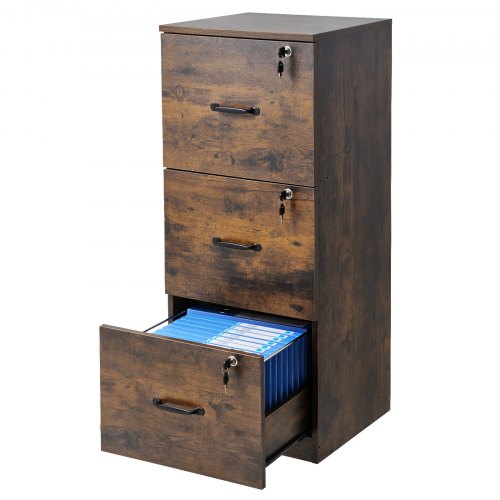 3-drawer filing cabinet vertical filing cabinet with lock for home office | EU