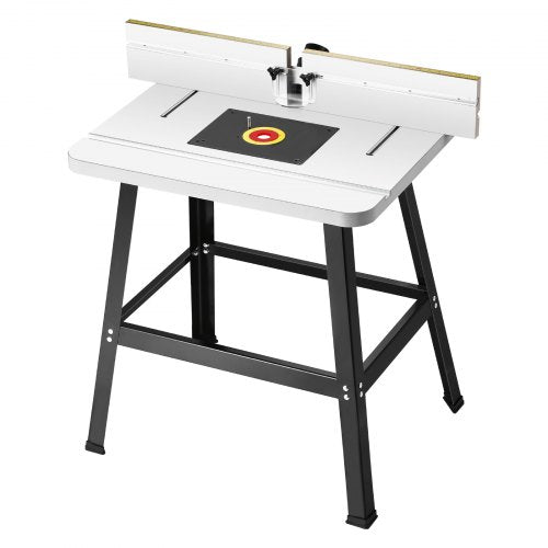 Bänkmonterat fräsbord 89x61 cm med staket i MDF-topp, dammuppsamlingsport