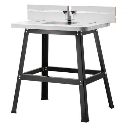Bänkmonterat fräsbord 89x61 cm med staket i MDF-topp, dammuppsamlingsport