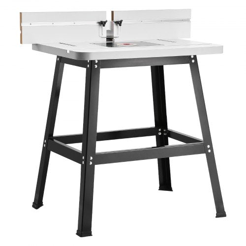 Bänkmonterat fräsbord 89x61 cm med staket i MDF-topp, dammuppsamlingsport