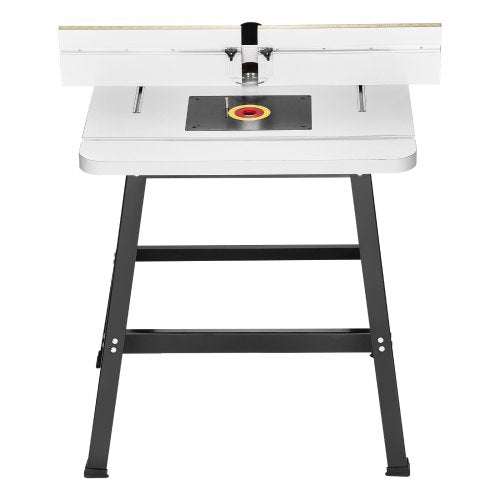 Bänkmonterat fräsbord 89x61 cm med staket i MDF-topp, dammuppsamlingsport