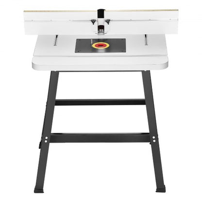 Bänkmonterat fräsbord 89x61 cm med staket i MDF-topp, dammuppsamlingsport