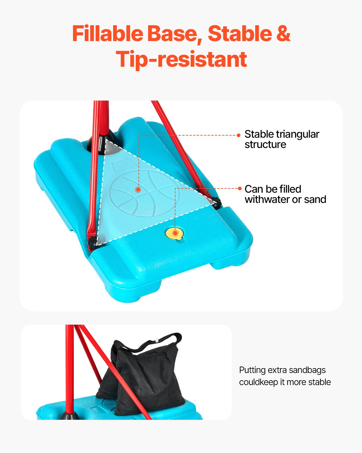 Kids Basketball Hoop Height Adjustable Portable Basketball Court for Children