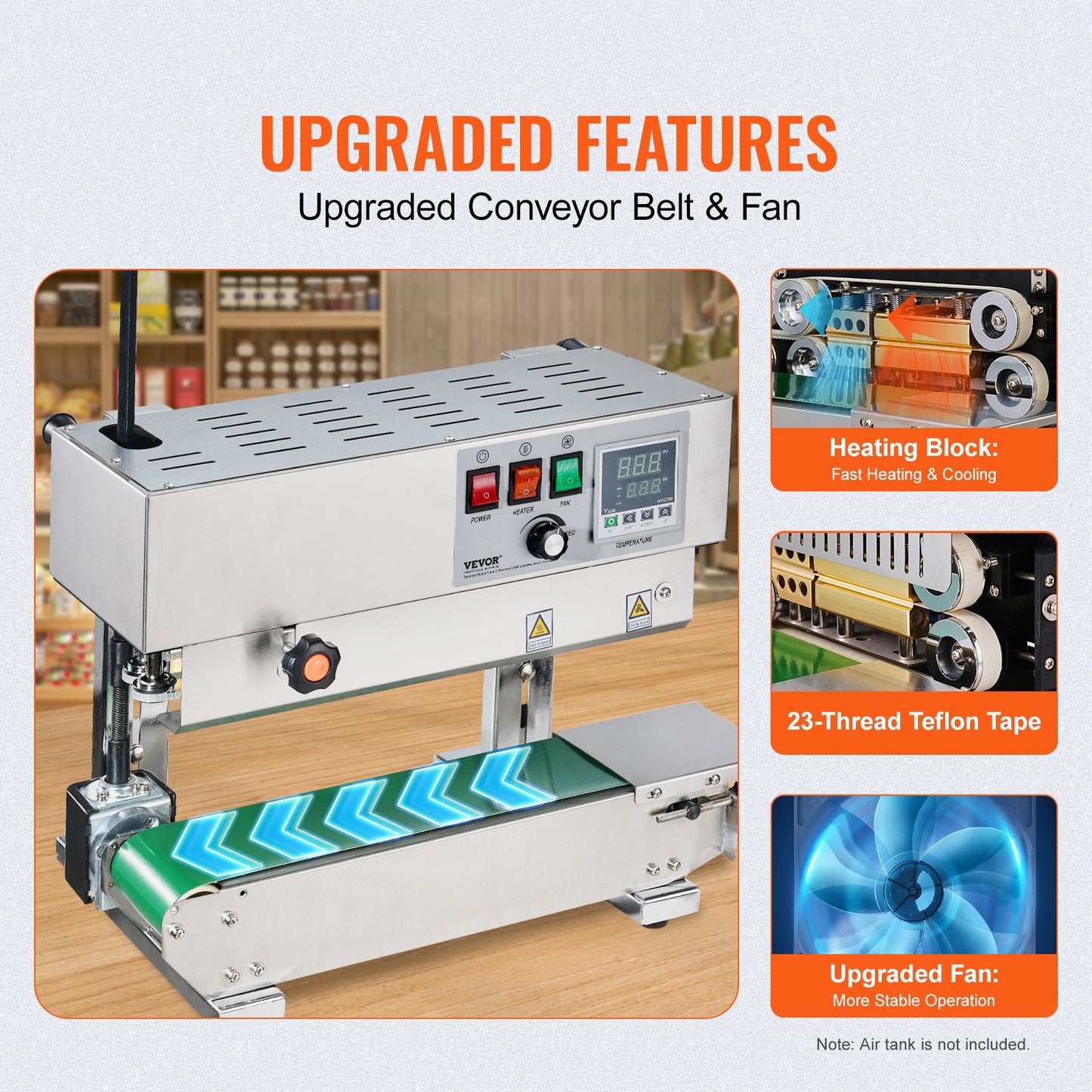 Kontinuerlig påse Band Förseglingsmaskin Vertikal Band Sealer Rostfritt stål