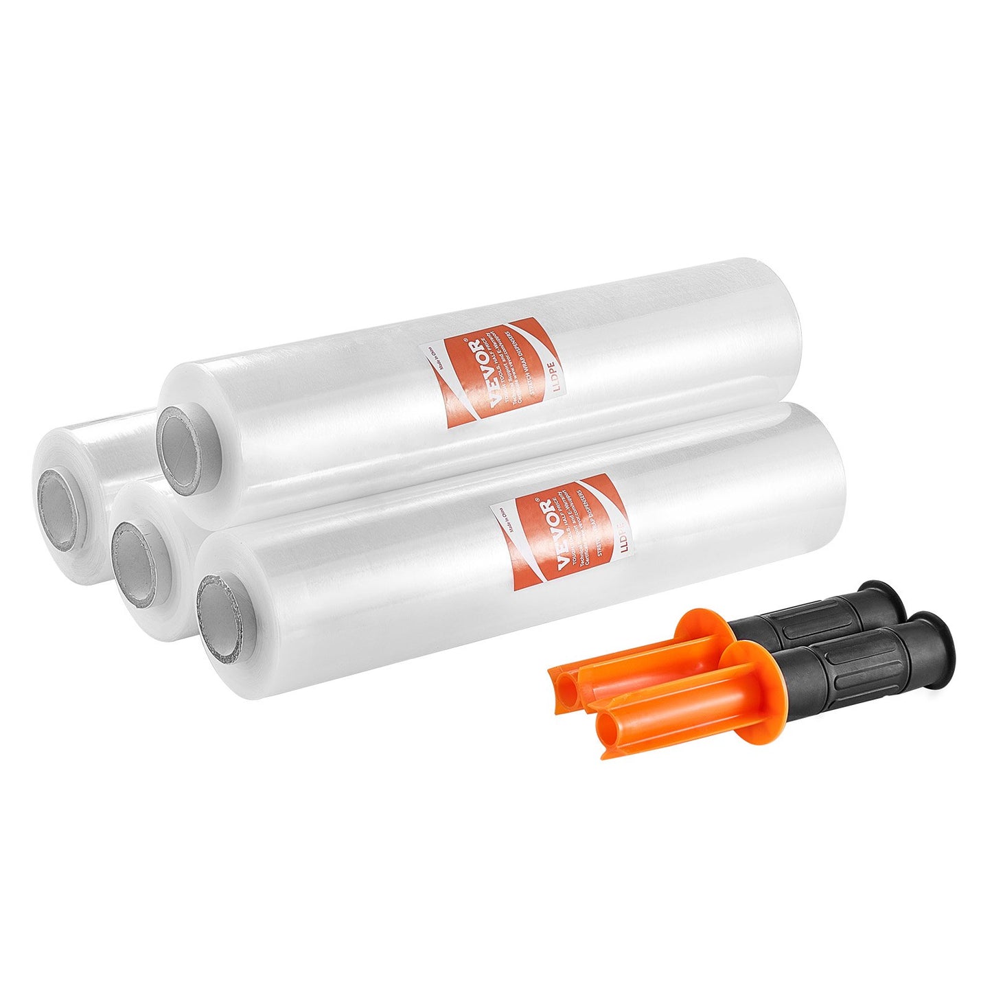 Stretchfilm, 15 tum x 1000 fot, 4-pack, 60 Gauge Industriell styrka Klar Slitstark Stretch Wrap Roll, Heavy Duty Krympfilm Stretch Wrap med handtag för pallomslag Transport Flytta