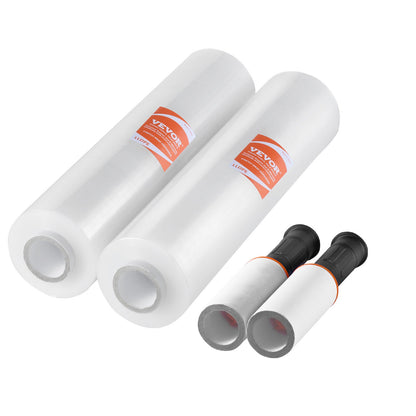 Stretchfilm, 15 tum x 1000 fot, 2-pack, 60 Gauge Industriell styrka Klar Slitstark Stretch Wrap Roll, Heavy Duty Krympfilm Stretch Wrap med handtag för pallomslag Transport Flytta
