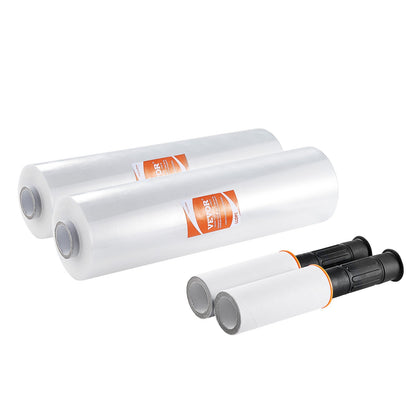 Stretch Film, 15 tum x 1200 fot, 2-pack, 80 Gauge Industriell styrka Klar Slitstark Stretch Wrap Roll, Heavy Duty Krympfilm Stretch Wrap med handtag för pallinpackning Transport Flytta