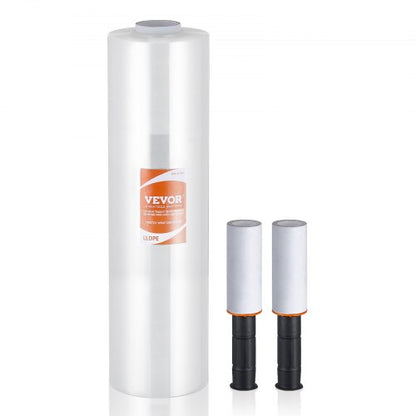 Stretchfolie, 15 Zoll x 1200 Fuß, 1 Packung, 80 Gauge Industriestärke, transparente, langlebige Stretchfolienrolle, strapazierfähige Schrumpffolie mit Griff zum Verpacken von Paletten, Transport und Umzügen | EU
