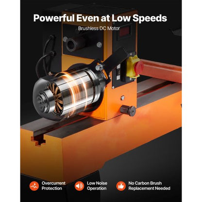 Woodworking Lathe 2 HP 18 x 40 Inch Wood Lathe Variable Speed 0-3200 RPM