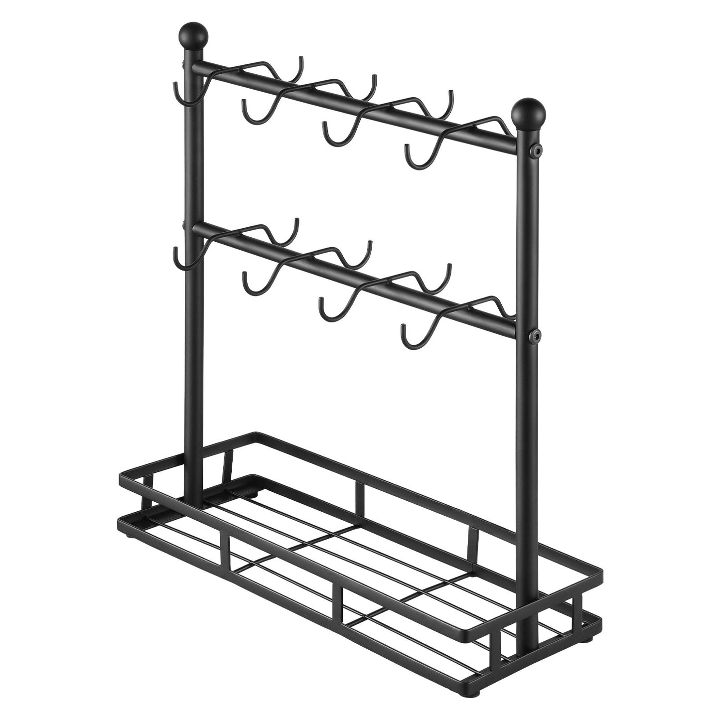 Coffee Mug Holder for Countertop 16 Hooks Cup Rack with Storage Base