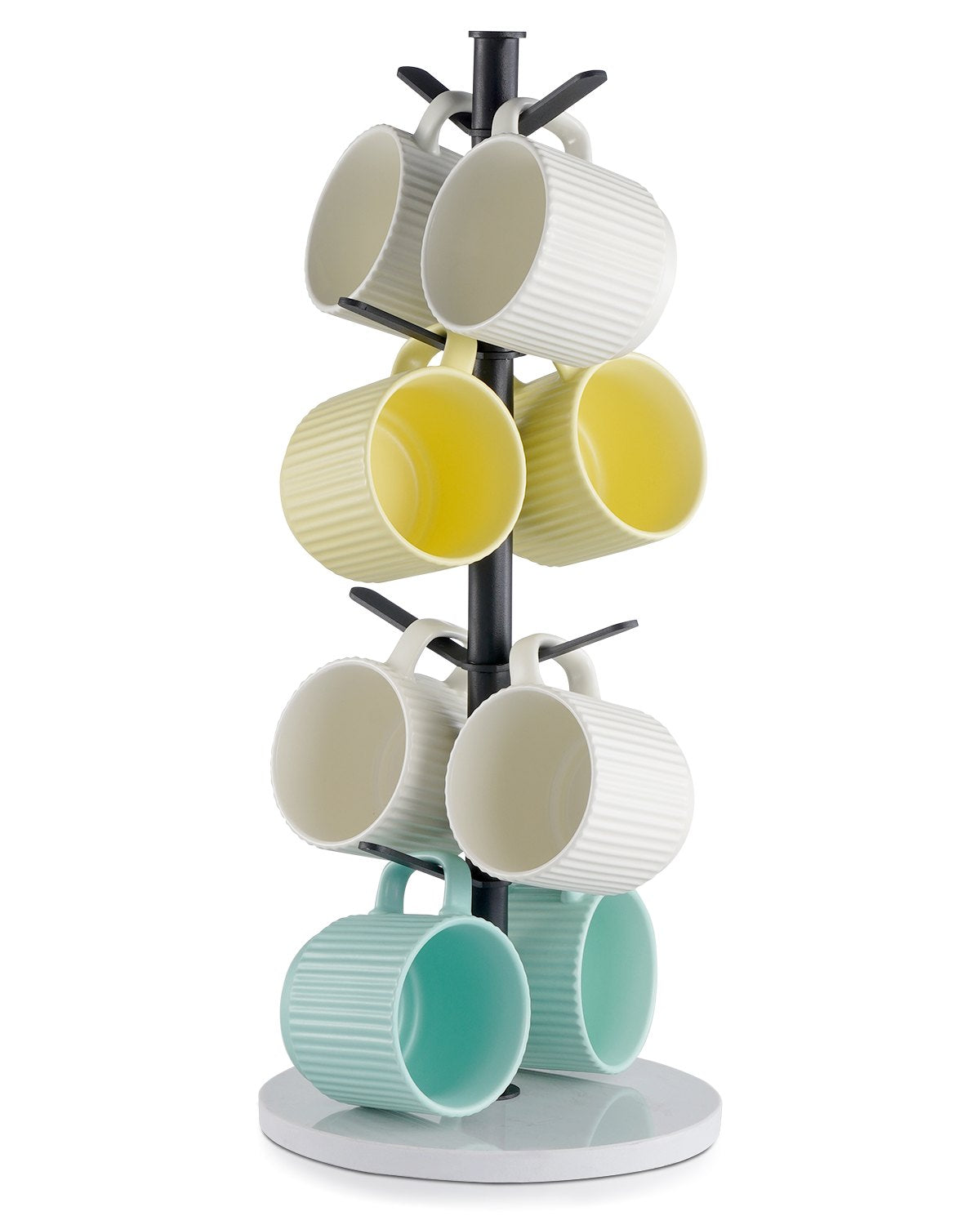 Cup Holder Tree with Marble Base 8 Hooks Cup Tree Stand for Countertop Kitchen