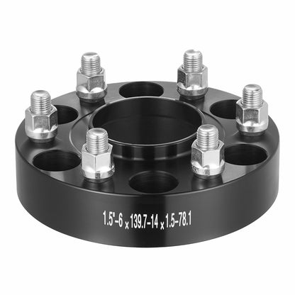 1,5" 6"x5,5" Hjulavståndsbrickor Hjuladaptrar 6 kuggar smidda mellanlägg 4 ST Svart