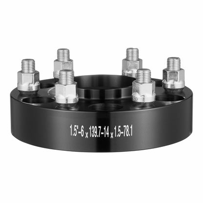 1,5" 6"x5,5" Hjulavståndsbrickor Hjuladaptrar 6 kuggar smidda mellanlägg 4 ST Svart