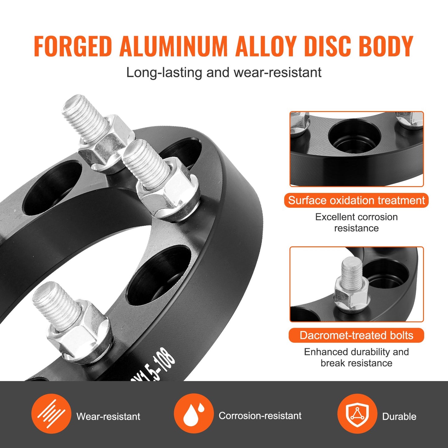 1" 6" x 5,5" Spurverbreiterungen Radadapter 6 Zähne Geschmiedete Distanzscheiben 4 PCS Schwarz