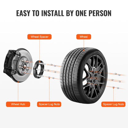 1" 6" x 5,5" Spurverbreiterungen Radadapter 6 Zähne Geschmiedete Distanzscheiben 4 PCS Schwarz